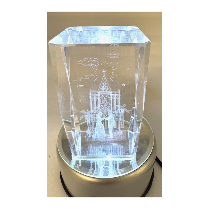 3D Crystal Laser Engraving Block – Church