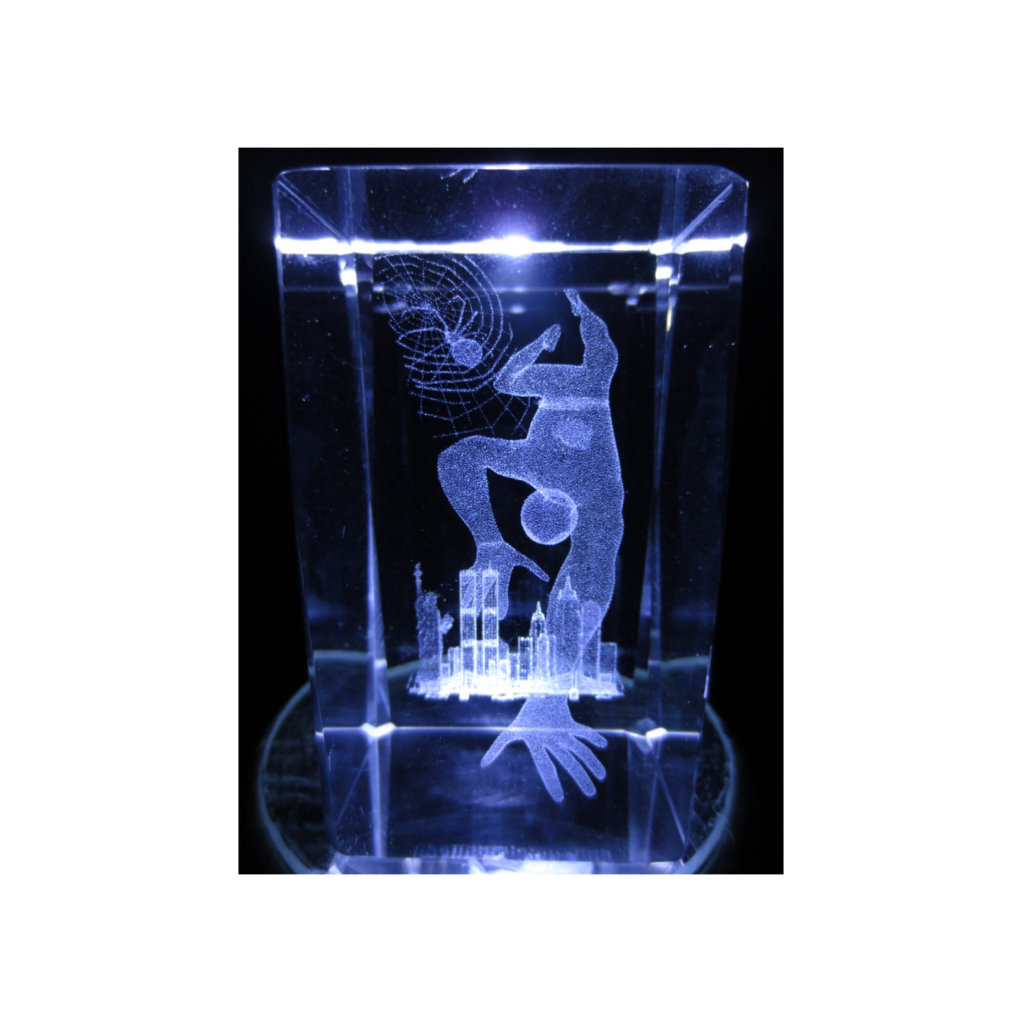 3D Crystal Laser Engraved Block – Spiderman