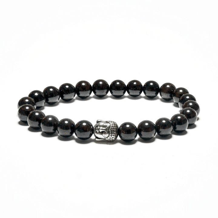 8mm Buddha Bracelet without Box - Garnet