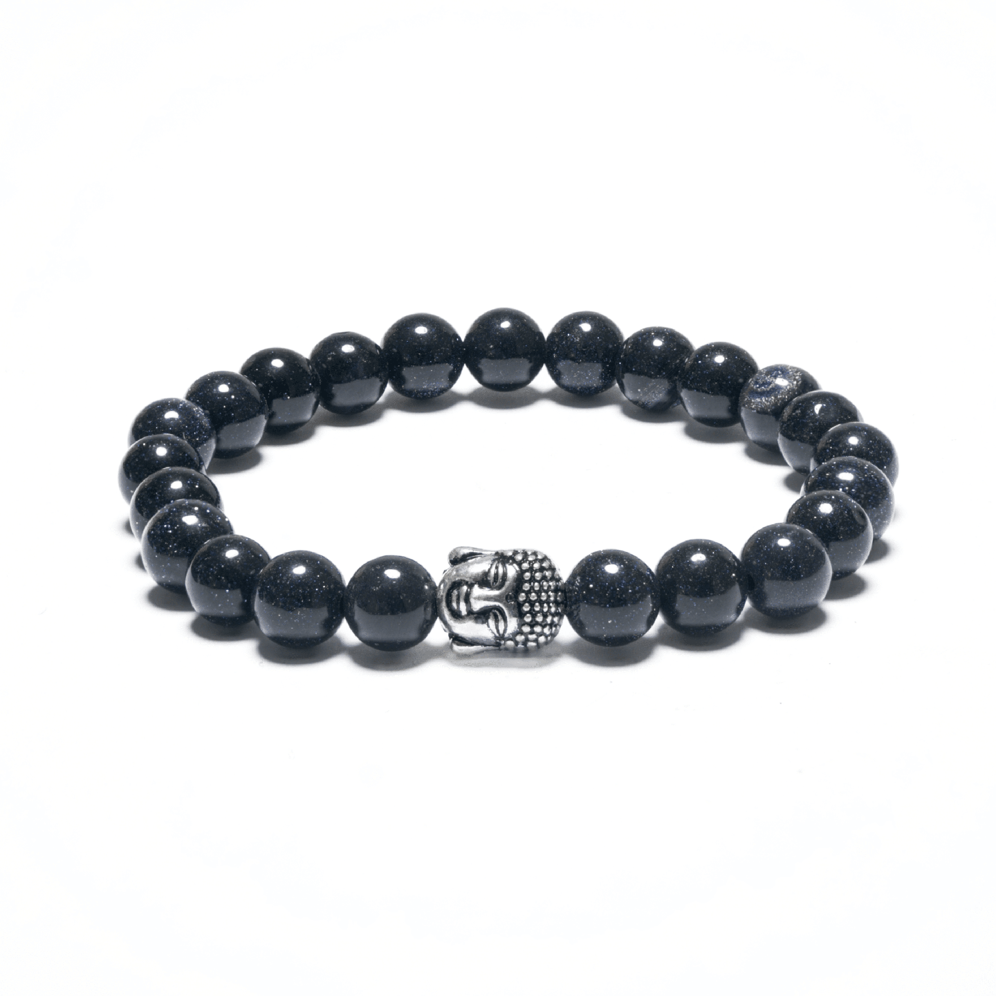 8mm Buddha Bracelet without Box - Blue Sandstone