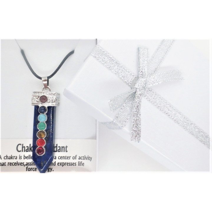 7 Chakra Gemstone Pendant Necklace (I) - Lapis Lazuli