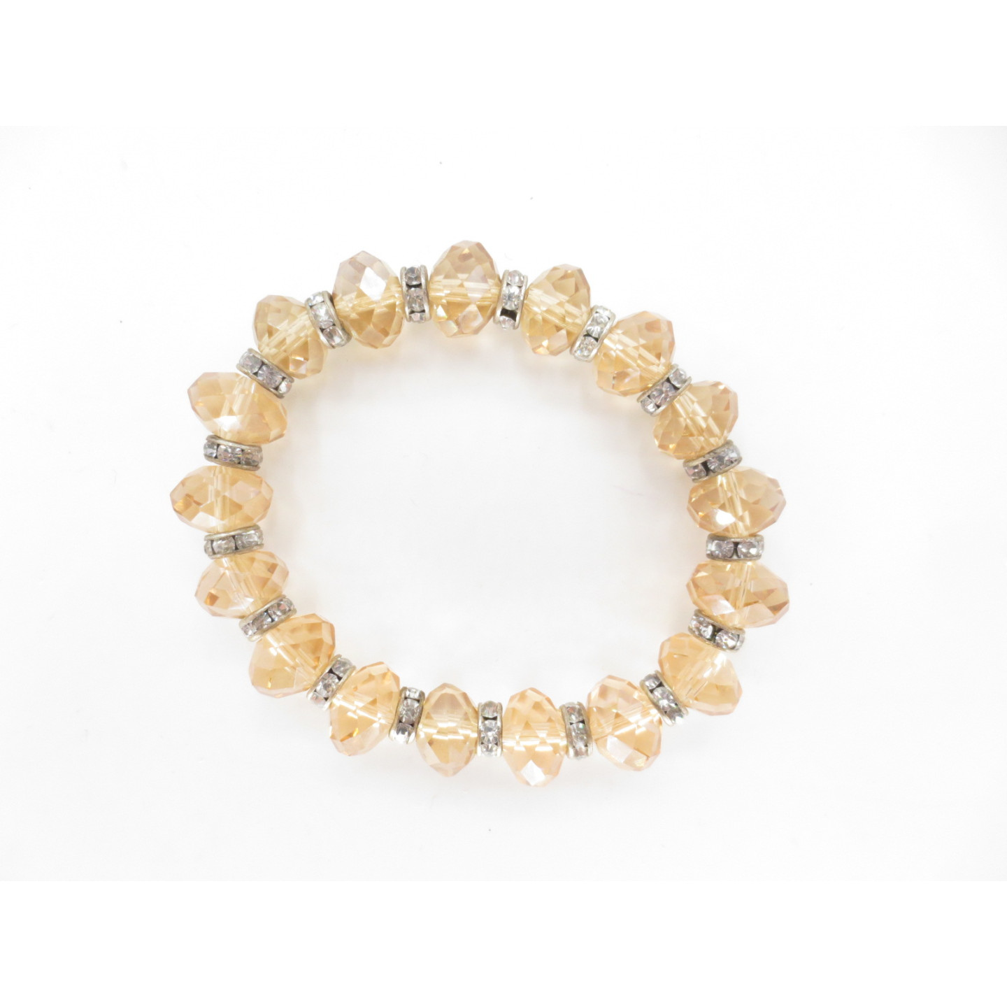 Elegant Yellow Crystal Beaded Bracelet with Diamonds