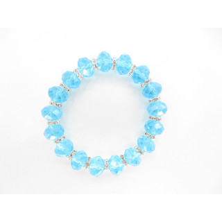 Elegant Blue Crystal Beaded Bracelet with Diamonds