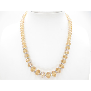 Crystal necklace with diamonds yellow