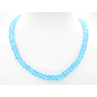 Crystal necklace thin blue
