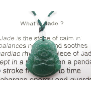 Wholesale - Jade Buddha necklace small dark green
