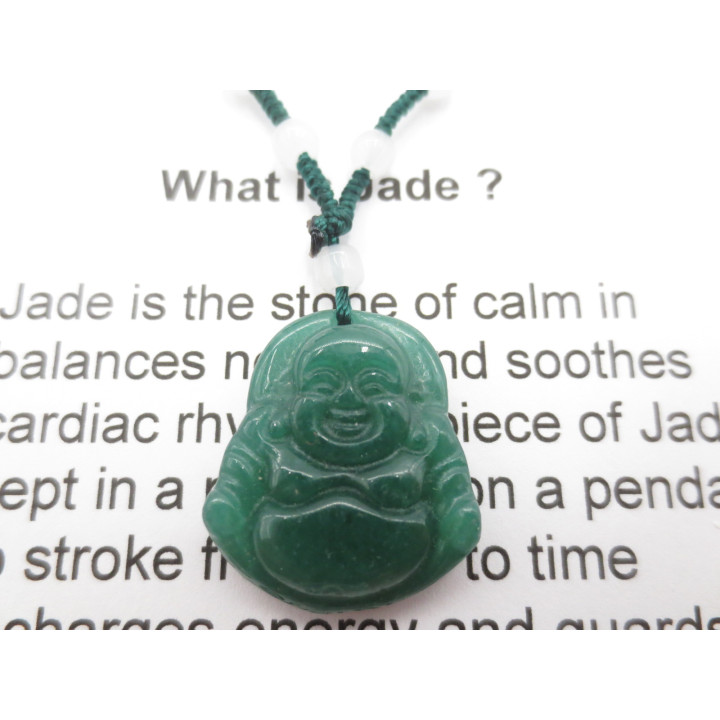 Wholesale - Jade Buddha necklace small dark green