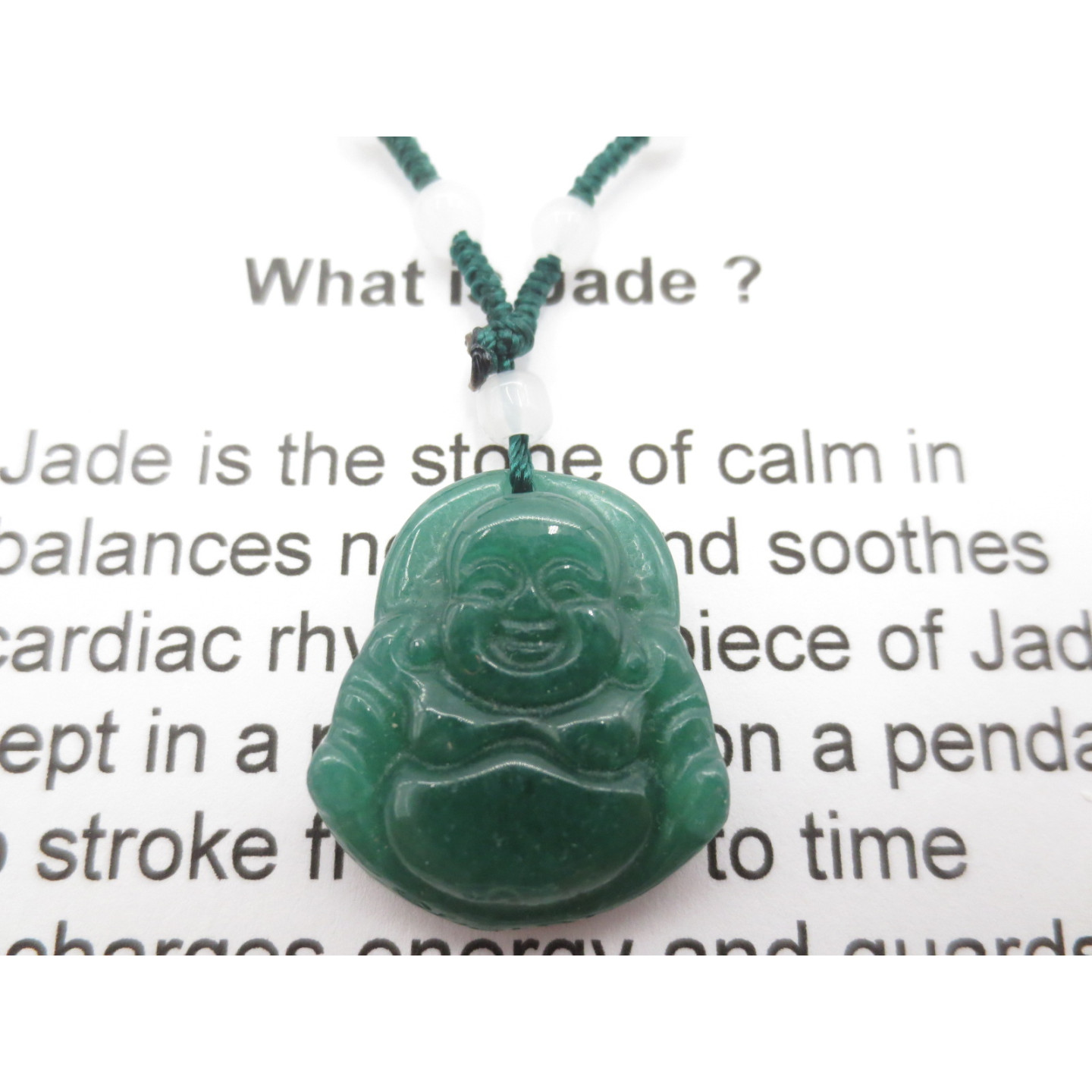 Wholesale - Jade Buddha necklace small dark green