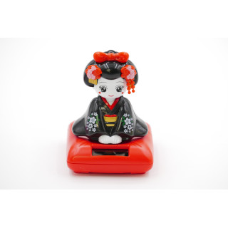 Japanese Geisha Solar Light - Black