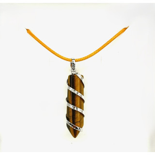 Gemstone Pendant Necklace - Tiger Eye