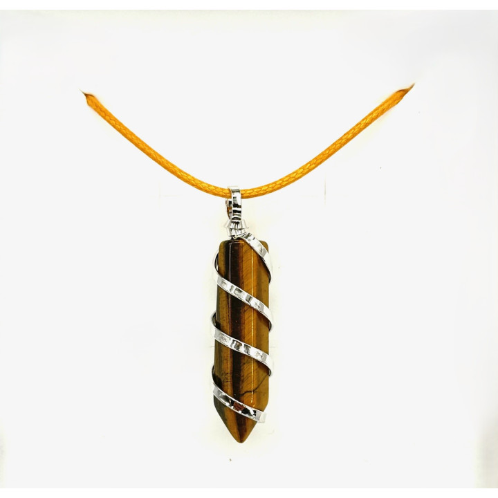 Gemstone Pendant Necklace - Tiger Eye