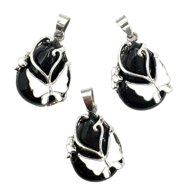 Gemstone Butterfly Pendant - Onyx ()