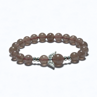 8mm Angel Bracelet without Box - Strawberry Quartz