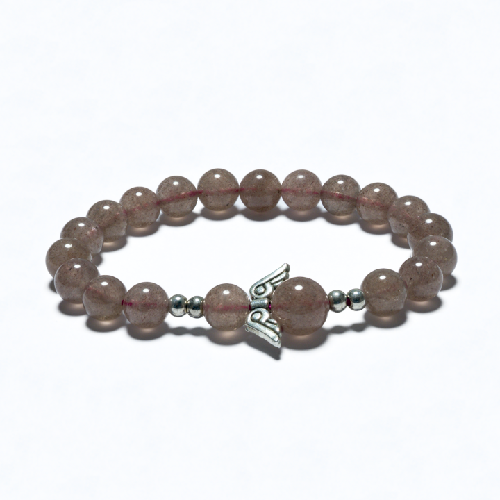 8mm Angel Bracelet without Box - Strawberry Quartz