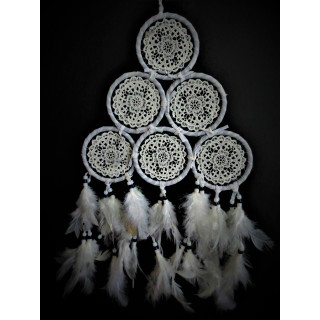 8cm Crochet Dreamcatcher White Pyramid Shape