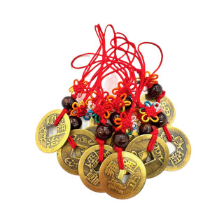 Qing Dynasty Lucky Coin Pendant - Brown (10 pieces)
