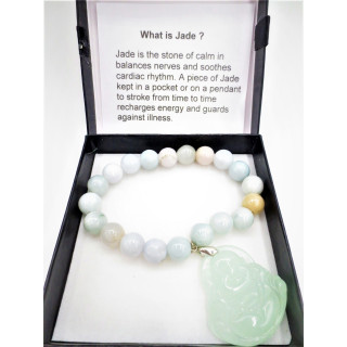 Jade Buddha bracelet large light green