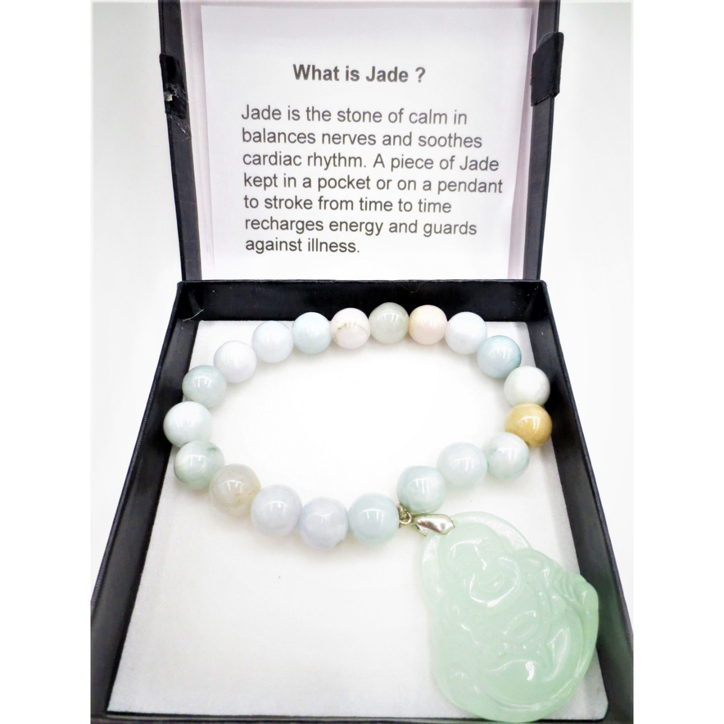 Jade Buddha bracelet large light green