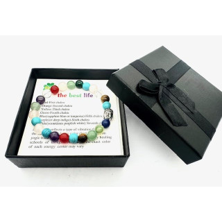 8mm Buddha Mixed Gemstone Bracelet – Gift Box Included