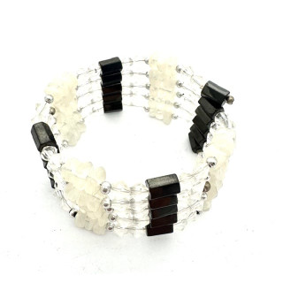 Rock Crystal Magnetic Wrap Bracelet with Beads