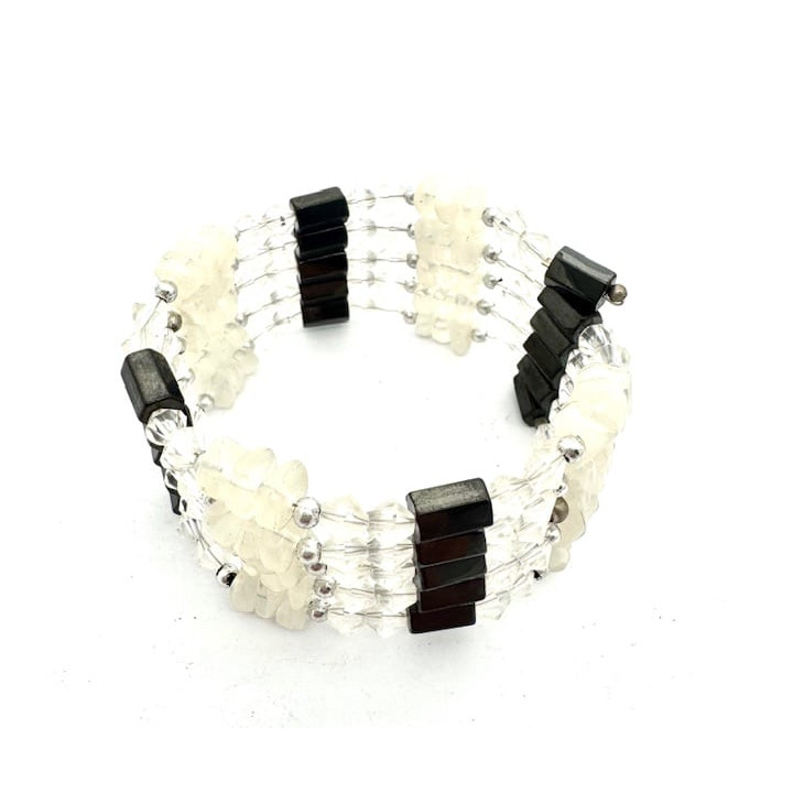 Rock Crystal Magnetic Wrap Bracelet with Beads