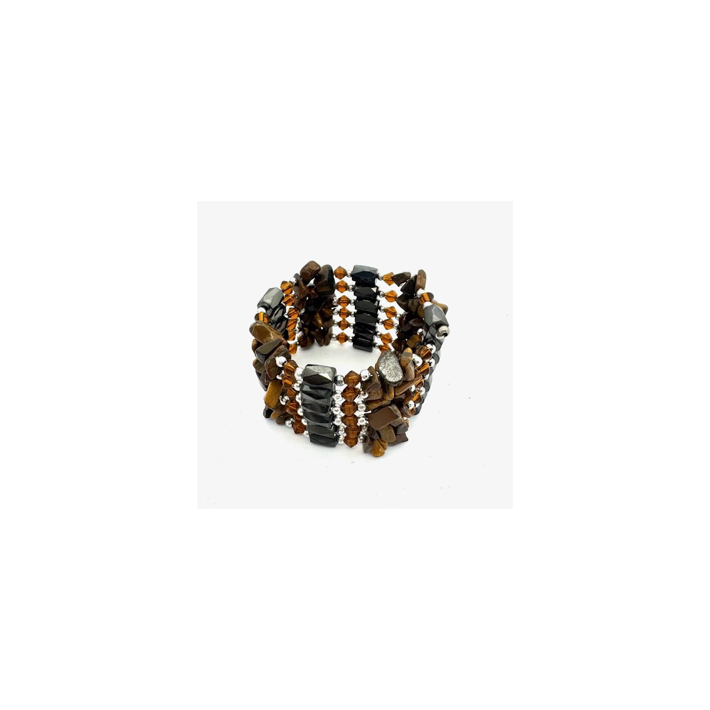 Tiger Eye Magnetic Wrap Bracelet with Beads