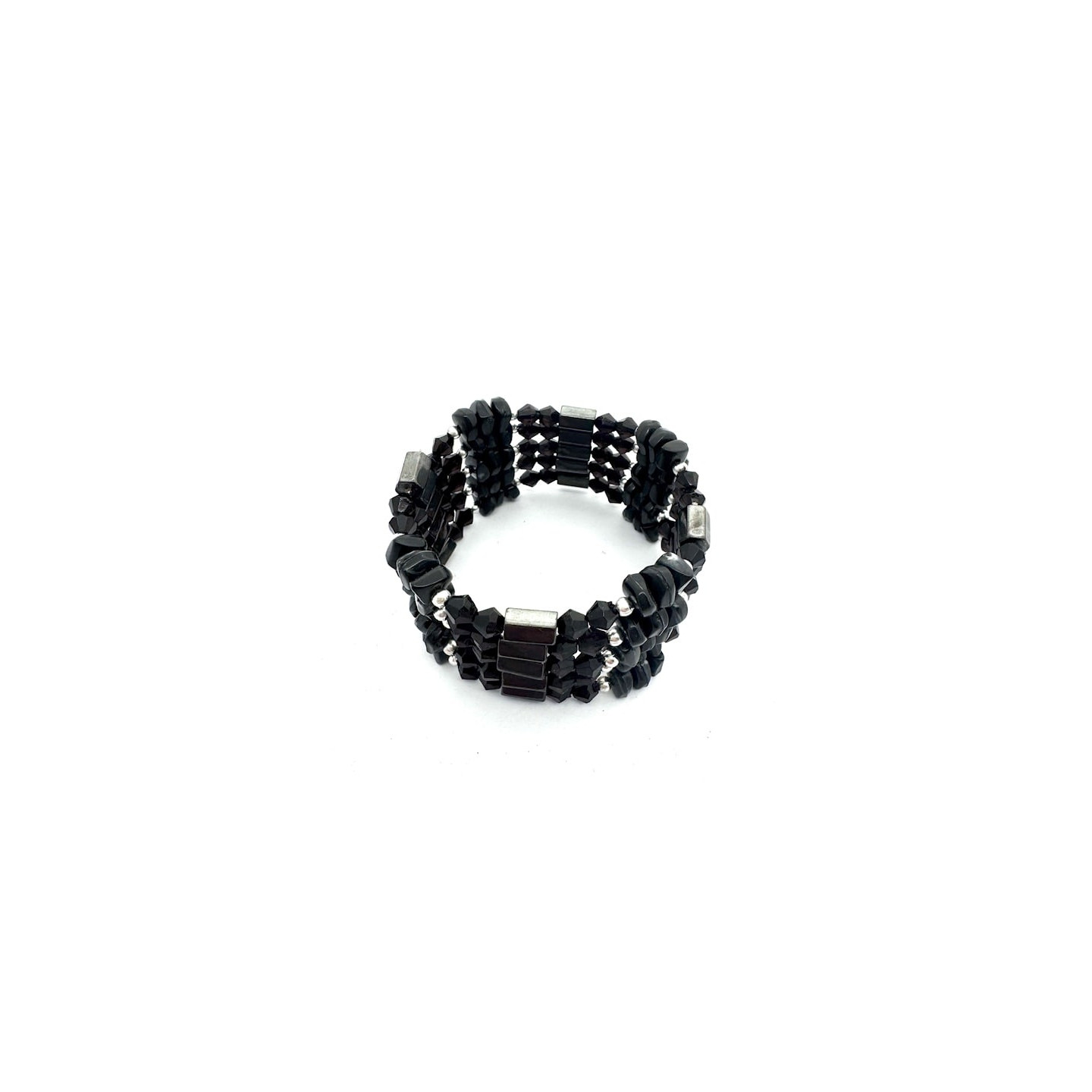 Onyx Magnetic Wrap Bracelet with Black Beads