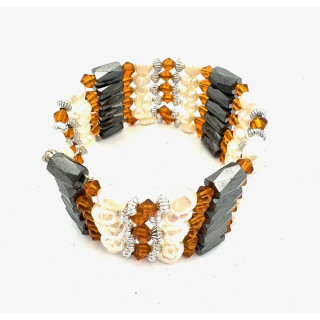 Pearl Magnetic Wrap Bracelet with Beads