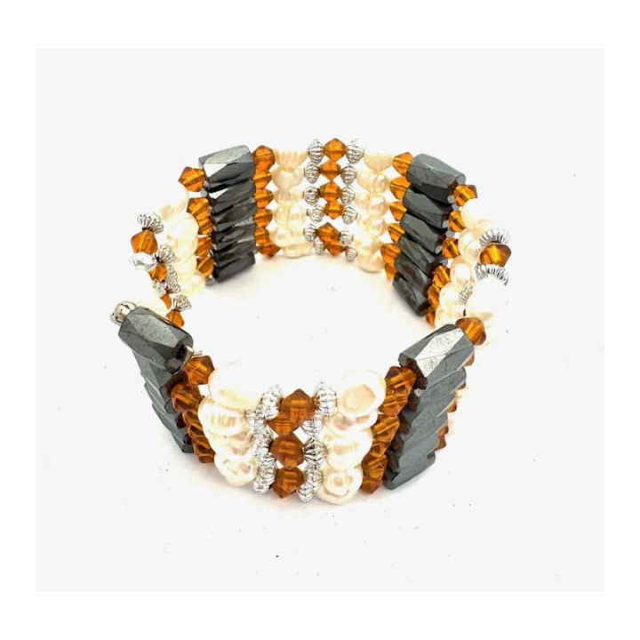 Pearl Magnetic Wrap Bracelet with Beads
