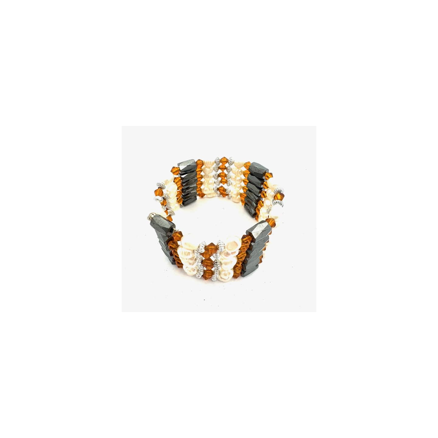 Pearl Magnetic Wrap Bracelet with Beads