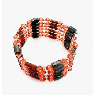 Strawberry Magnetic Wrap Bracelet with Beads