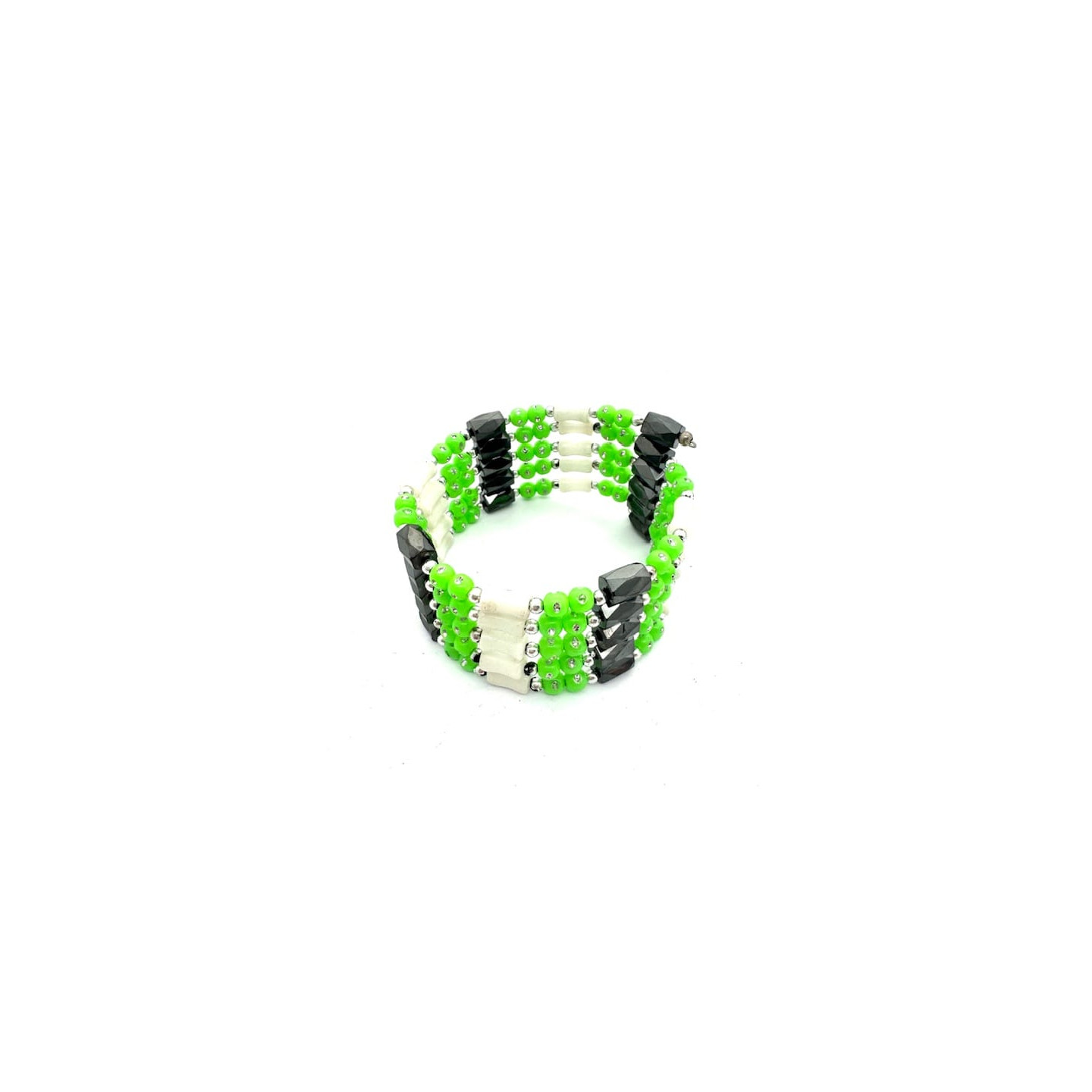 Green Magnetic Wrap Bracelet with Beads