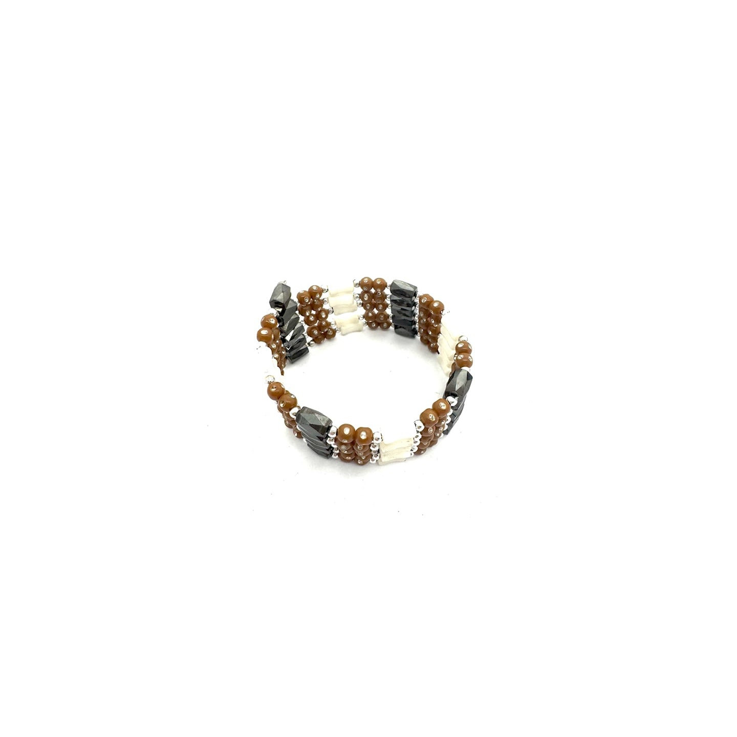 Brown Magnetic Wrap Bracelet with Beads