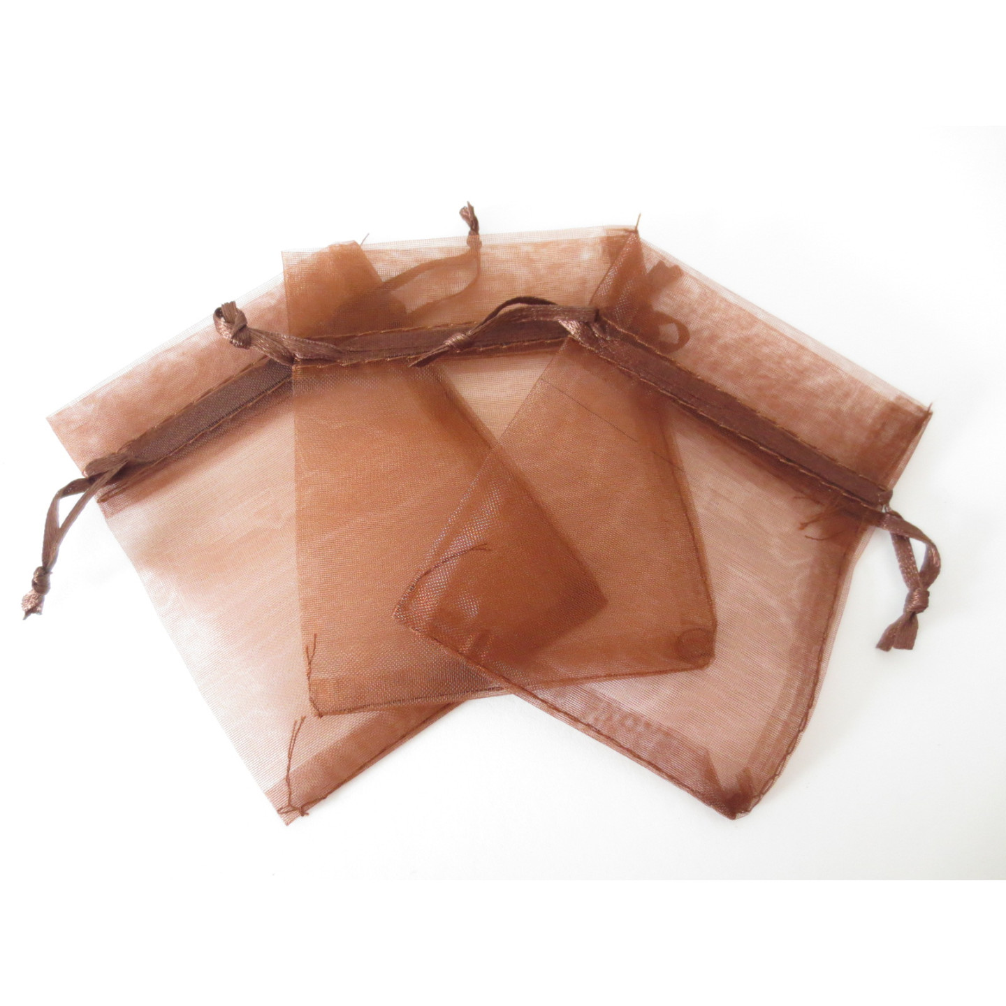 Organza Gift Bags 7.5 x 10 cm - Brown ()