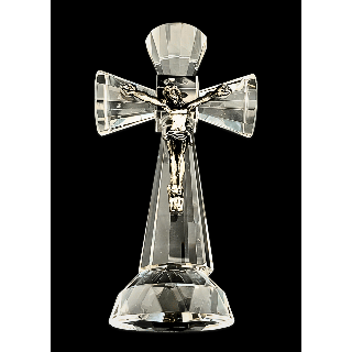 Crystal Glass Crucifix with Jesus – 13.5 cm