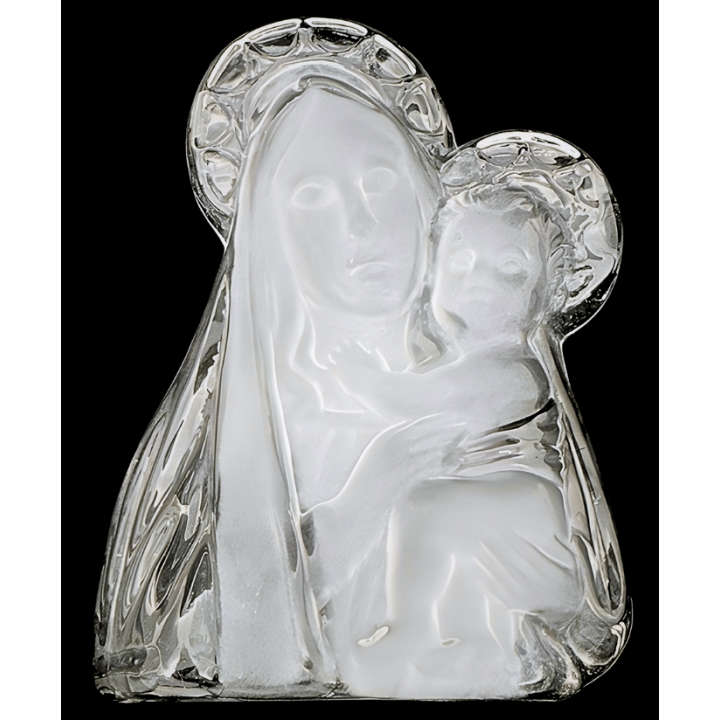 Crystal Glass Mother and Child Plaque with Halo
