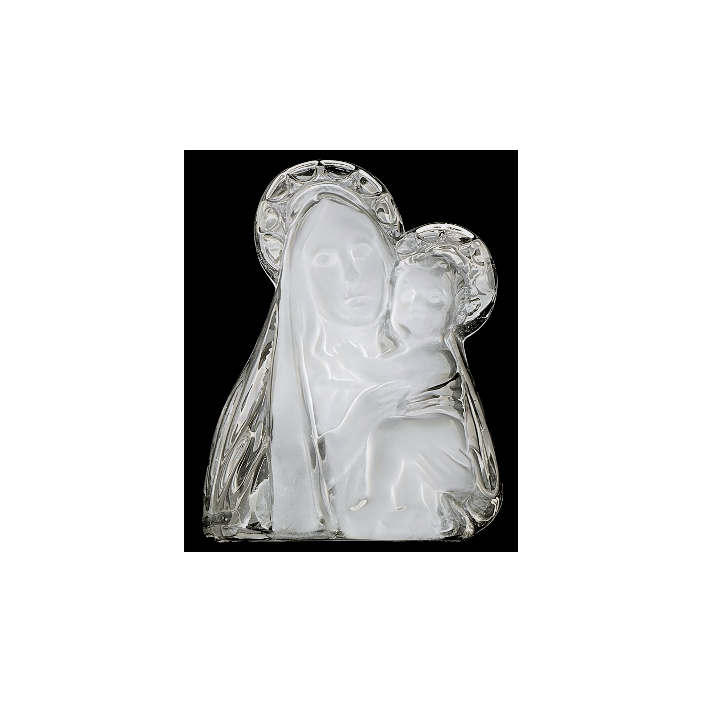 Crystal Glass Mother and Child Plaque with Halo