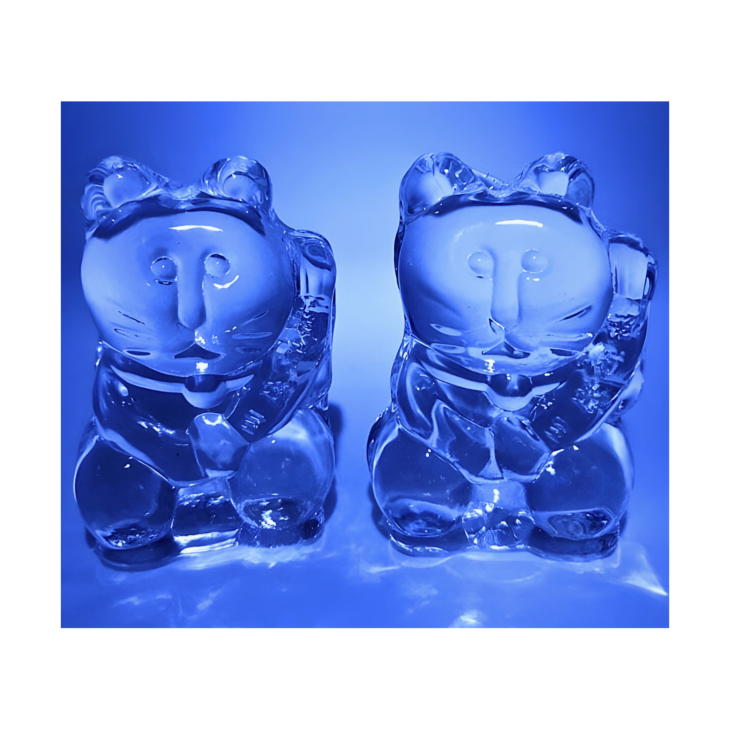 Crystal Glass Lucky Cat Set () – 6.6 cm