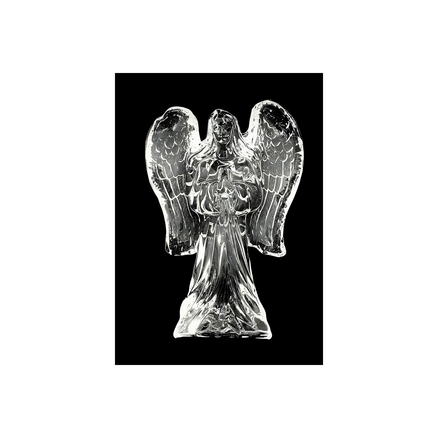 Crystal Glass Praying Angel Statue