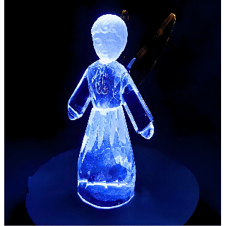 Crystal Glass Standing Angel Statue – Yellow (12 cm)