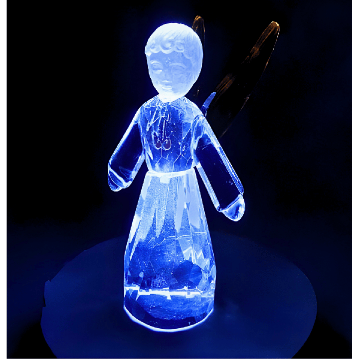 Crystal Glass Standing Angel Statue – Yellow (12 cm)