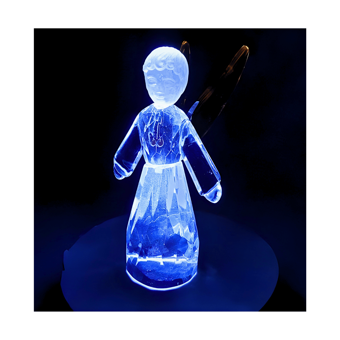 Crystal Glass Standing Angel Statue – Yellow (12 cm)