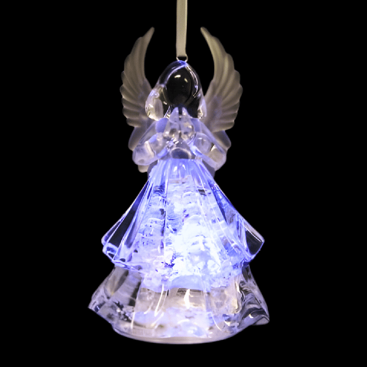 Crystal statue angel with book on cord