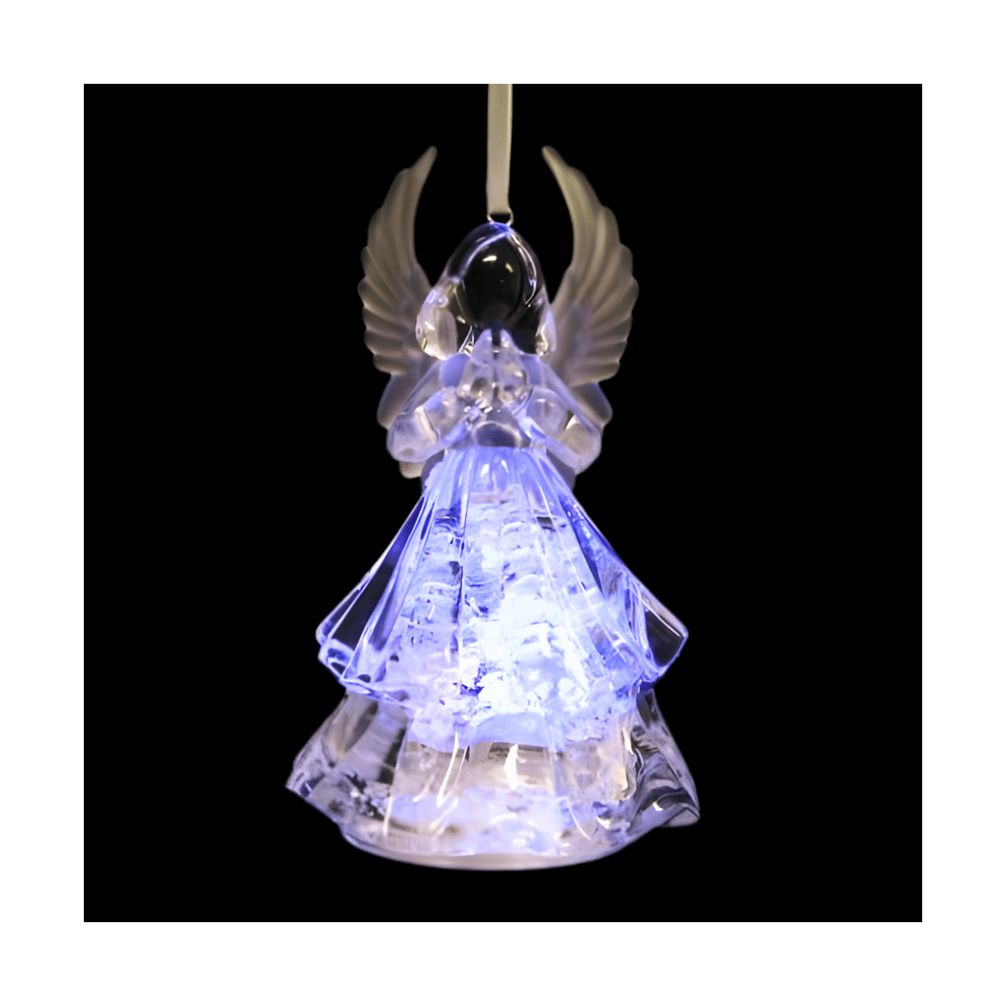 Crystal statue angel with book on cord