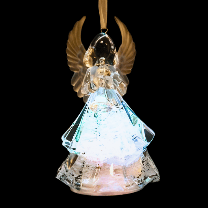 Crystal statue angel with trompet on cord