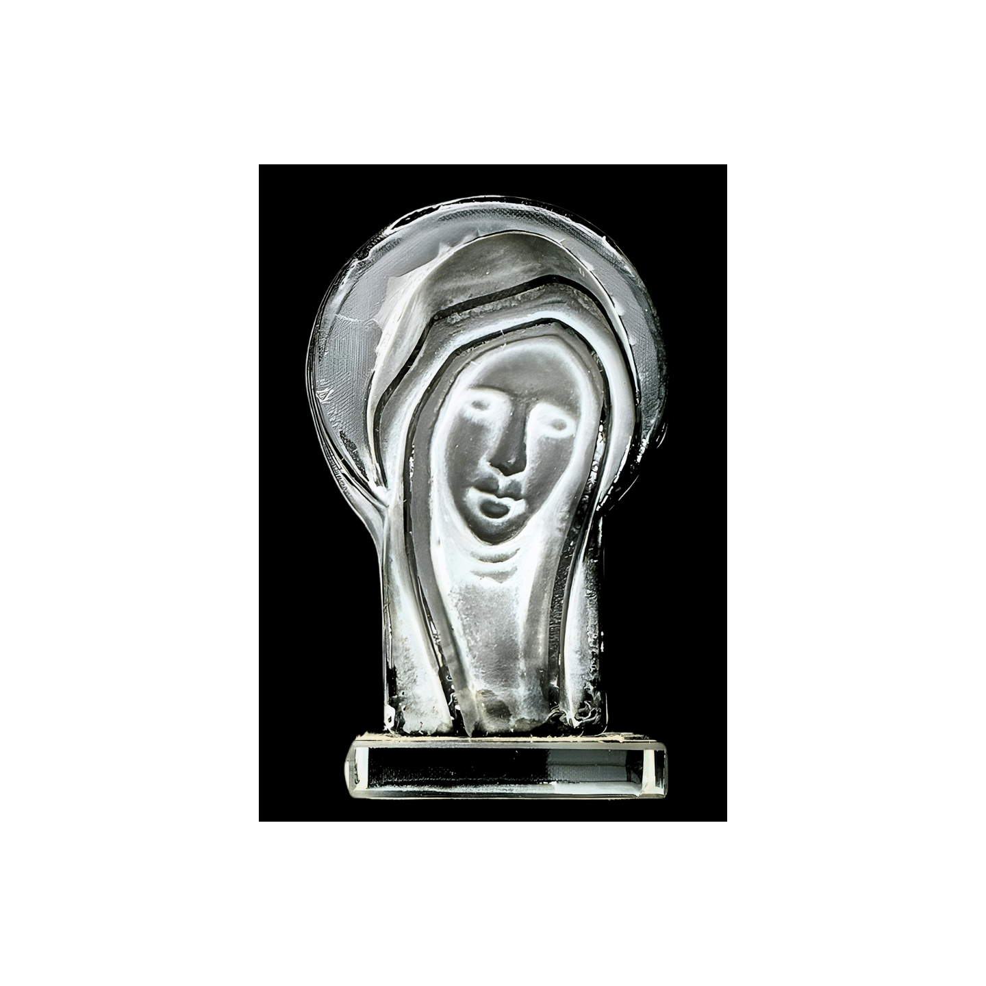 Small Crystal Glass Mary Statue