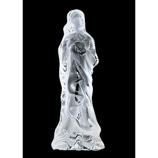 Crystal Glass Mother and Child Statue with Chain – 10 cm