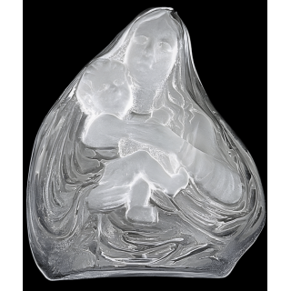 Crystal Glass Mother and Child Plaque – 13.4 cm