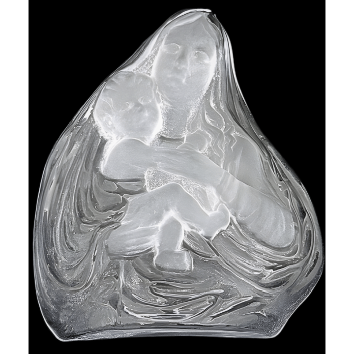 Crystal Glass Mother and Child Plaque – 13.4 cm