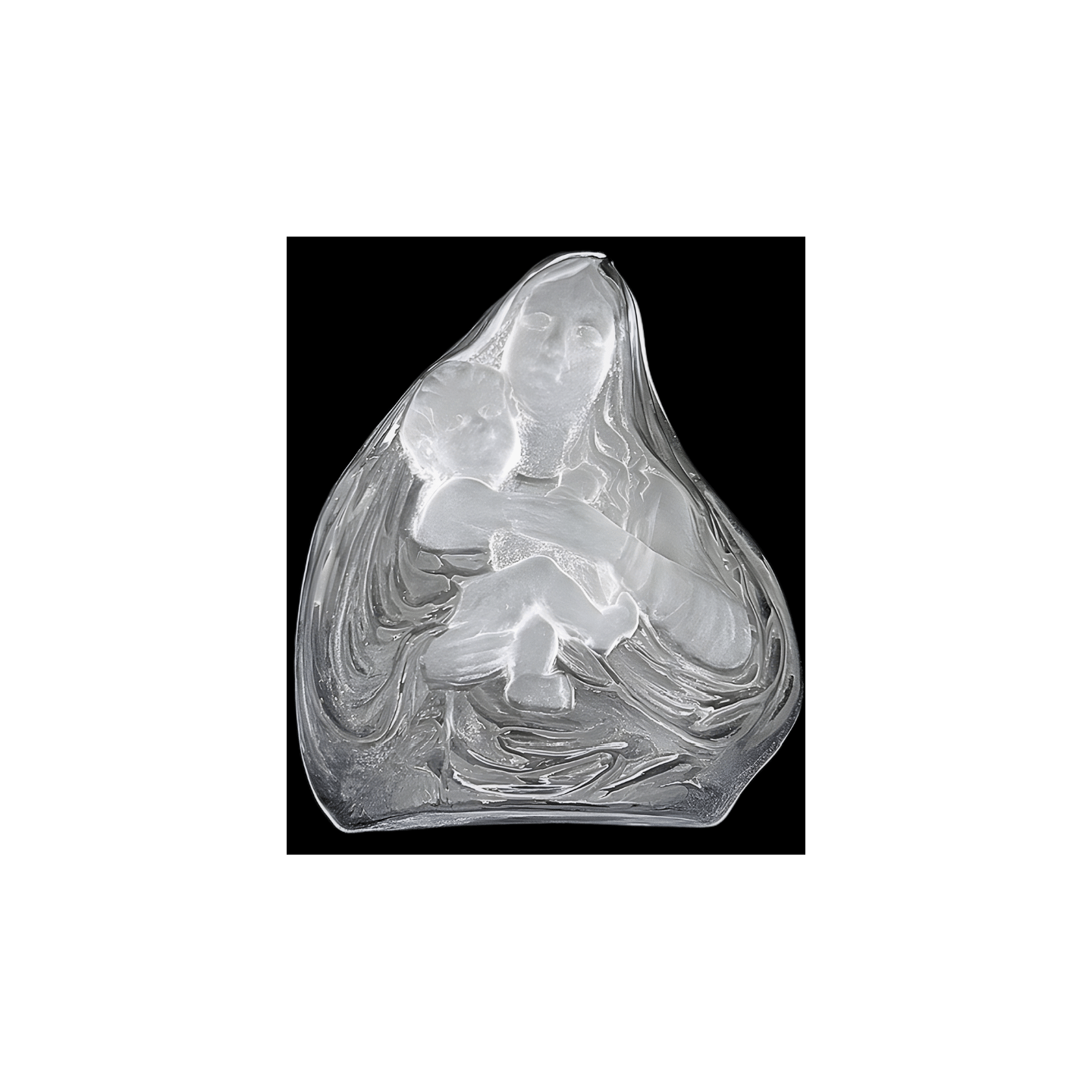 Crystal Glass Mother and Child Plaque – 13.4 cm